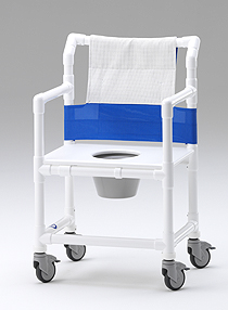Dusch-Toilettenst�hle mit Sitz- und R�ckenpolster oder Sitzplatte