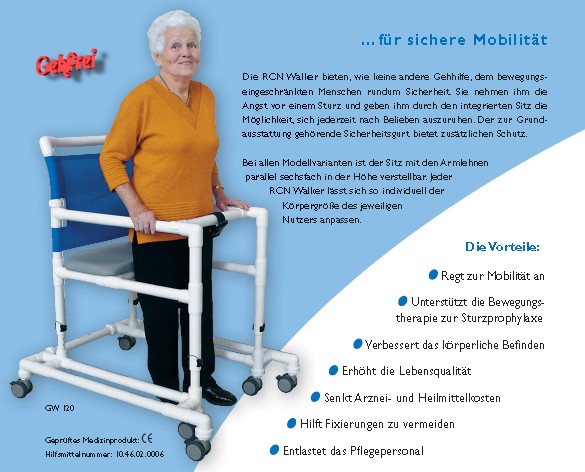 Der breitere Gehfrei f�r Heime kann auch daheim eingesetzt werden