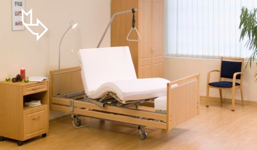 Pflegebett: Aufstehbett, Schwerlastbett