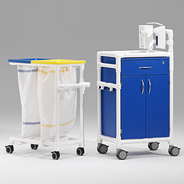 MRSA Stationswagen mit Spender f�r Handschuhe, Desinfektionsmittel